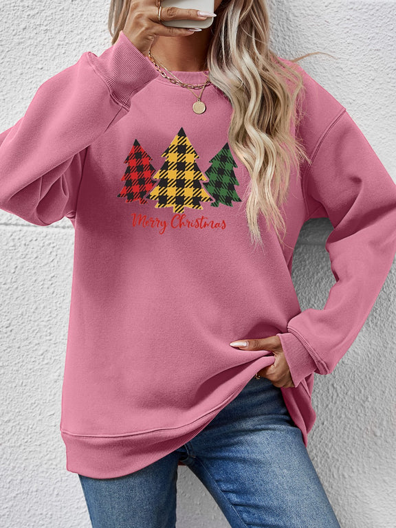 MERRY CHRISTMAS Dropped Shoulder Sweatshirt Moonlit Mauve