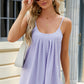 Eyelet Scoop Neck Ruched Cami