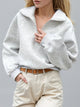 Half Zip Long Sleeve Sweatshirt Light Gray