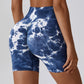 Tie Dye Wide Waistband Slim Fit Sports Shorts