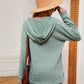 Half-Button Dropped Shoulder Hoodie