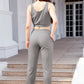 Waffle-Knit Cropped Tank and Drawstring Pants Set