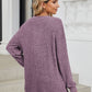 Ribbed Notched Long Sleeve T-Shirt