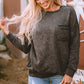 Acid Wash Round Neck Dropped Shoulder Sweatshirt