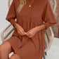 Round Neck Lantern Sleeve Mini Dress