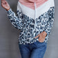 Ivy Lane Leopard Color Block Drawstring Sweatshirt