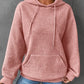 Textured Drawstring Drop Shoulder Hoodie