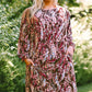 Plus Size Printed Round Neck Long Sleeve Mini Dress