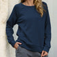 Shiny Round Neck Long Sleeve Sweatshirt