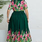 Floral Tie-Waist Round Neck Dress