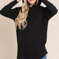 BOMBOM Contrast Drawstring Drop Shoulder Knit Hoodie