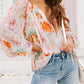 Printed Tie Neck Long Sleeve Blouse