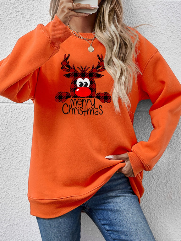 MERRY CHRISTMAS Graphic Sweatshirt Pumpkin
