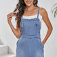 Pocketed Spaghetti Strap Denim Romper