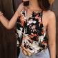 Floral Notched Spaghetti Strap Tank