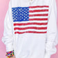 US Flag Round Neck Long Sleeve Sweatshirt