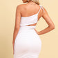 Ruched Cutout One-Shoulder Bodycon Dress