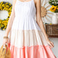 Color Block Frill Trim Spaghetti Strap Dress