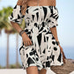 Printed Off-Shoulder Smocked Waist Dress