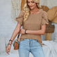 Frill Round Neck Petal Sleeve Blouse