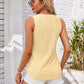 Eyelet Decorative Button V-Neck Tank