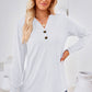 V-Neck Buttoned Long Sleeve Blouse