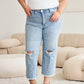 RFM Full Size Tummy Control High Waist Raw Hem Distressed Jeans