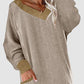 V-Neck Long Sleeve Sweatshirt with Pockets