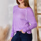 Zenana Washed Scoop Neck Long Sleeve Blouse