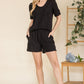 Celeste Full Size Rib Short Sleeve T-Shirt and Shorts Set