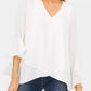 V-Neck Flounce Sleeve Blouse