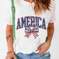 AMERICA Round Neck Short Sleeve T-Shirt