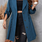 Honey Plus Size Lapel Collar Drawstring Roll-Tab Sleeve Trench Coat