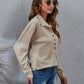 Half Button Dropped Shoulder Blouse