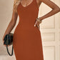 Ribbed Sleeveless V-Neck Dress