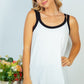 White Birch Beautiful Day Full Size Contrast Trim Sleeveless Top