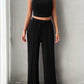 Mock Neck Sleeveless Top and Drawstring Pants Set