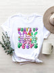 Graphic Round Neck Short Sleeve T-Shirt White