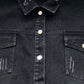 Raw Hem Collared Neck Long Sleeve Denim Jacket