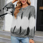 Gradient Round Neck Long Sleeve Sweatshirt