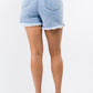 American Bazi High Waist Distressed Raw Hem Denim Shorts