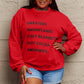 Simply Love Full Size Letter Graphic Round Neck Sweatshirt