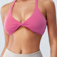 Twisted Halter Neck Active Bra