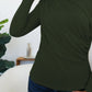 FAM-FAM Ruched Mock Neck Long Sleeve T-Shirt