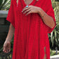 Cutout V-Neck Cover-Up with Tassel