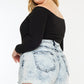 Kancan Full Size Distressed High Waist Denim Shorts