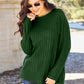 Basic Bae Full Size Ribbed Round Neck Long Sleeve Knit Top