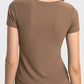 Notched Short Sleeve Active T-Shirt