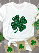 Lucky Clover Round Neck T-Shirt White