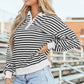 Striped Dropped Shoulder Long Sleeve Sweatshirt